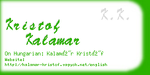 kristof kalamar business card